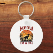 Miauw Kat Halloween Zwarte Begraafplaats_1 Sleutelhanger (Voorkant)