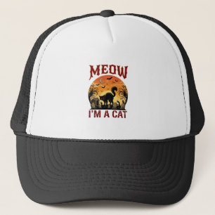 Miauw Kat Halloween Zwarte Begraafplaats_1 Trucker Pet