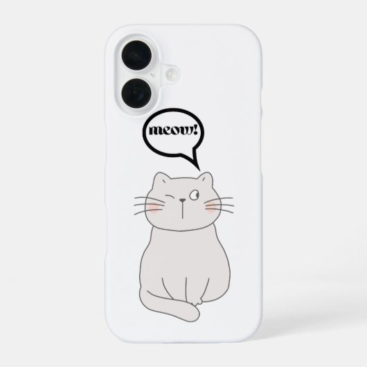 miauw kat iPhone 16 hoesje (Achterkant)