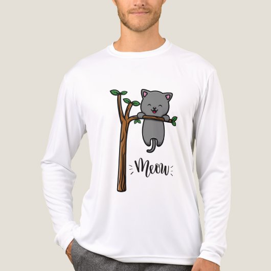 MIAUW KAT OP BOOM Tri-Blend SHIRT (Voorkant volledig)