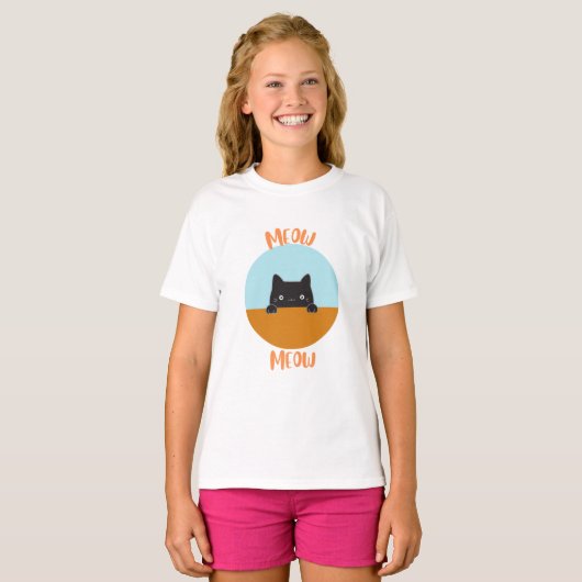 Miauw kat t-shirt (Voorkant volledig)