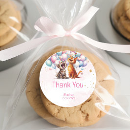 Miauw-katten miauw-logische kinderen verjaardag da ronde sticker