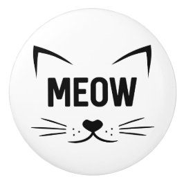 Miauw Kattengezicht Keramische Knop