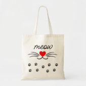 Miauw kattenpootjes tote bag (Voorkant)