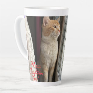 Miauw Kerstavond, foto, tekst, vervangbaar Latte Mok