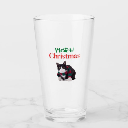 MIAUW KERSTKAT GLAS (Voorkant)