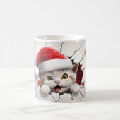 Miauw kerstkitten met santa pet koffiemok (Center)