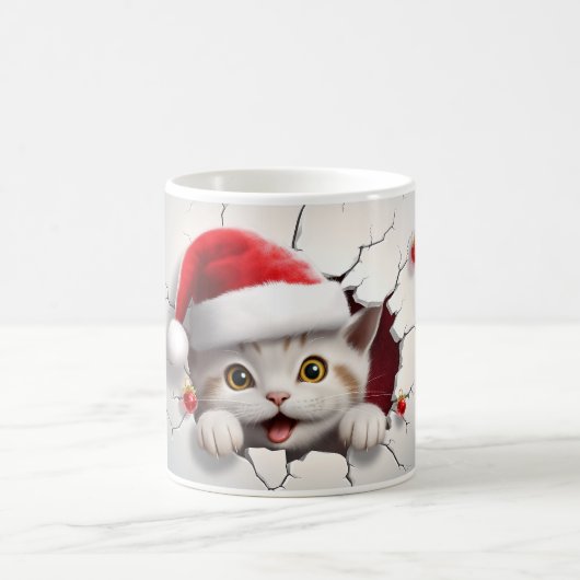 Miauw kerstkitten met santa pet koffiemok (Center)