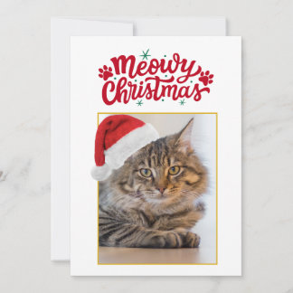 Miauw Kerstmis Aangepaste Foto Vakantie Feestdagenkaart
