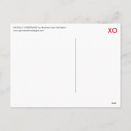 MIAUW KERSTMIS! Briefkaart (Achterkant)