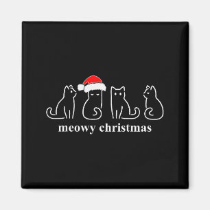 Miauw Kerstmis Kat Kerst Cute Kitten Katten Sinter Magneet