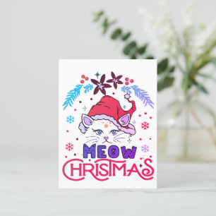 Miauw Kerstmis, Prettig Kerstfeest Feestdagenkaart