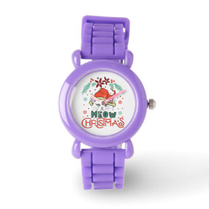Miauw Kerstmis, Prettig Kerstfeest Horloge