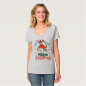 Miauw Kerstmis, Prettig Kerstfeest T-shirt (Voorkant volledig)