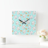 Miauw Kittens Pattern – Schattigee Cat Wall Clock Vierkante Klok (Huis)