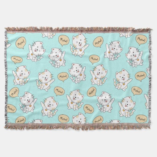 Miauw Kittens – Schattigee Cat Throw Blanket Deken (Voorkant)