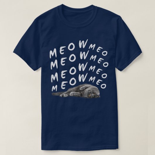miauw lazy coole kat t-shirt (Design voorkant)