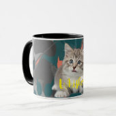 Miauw-logic Memories: gepersonaliseerde Cat Photo Mok (Voorkant links)