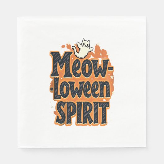 Miauw-loween Spirit Cat Servet (Voorkant)