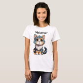 Miauw Magic voor kattenliefhebbers T-shirt (Voorkant volledig)