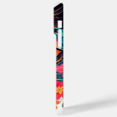 Miauw Mania: Rood Blauw Bloemen Leuke Kat Case-Mate iPhone Case (Achterkant / Links)