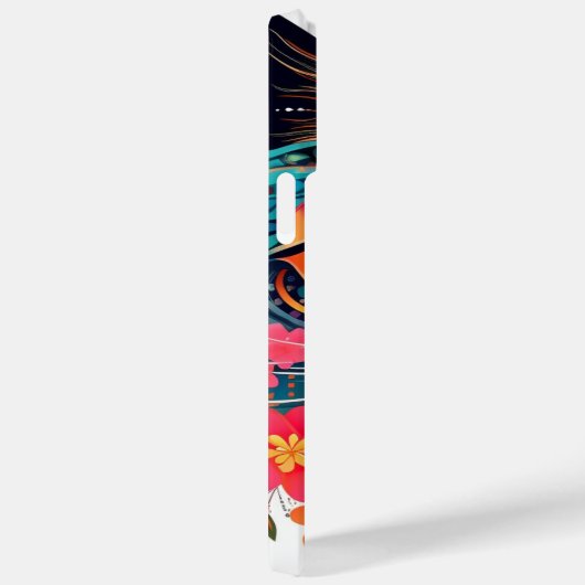 Miauw Mania: Rood Blauw Bloemen Leuke Kat Case-Mate iPhone Case (Achterkant / Rechts)