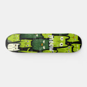Miauw Mania - Schattig Groene Doodle Kat Lover Persoonlijk Skateboard (Horizontaal)