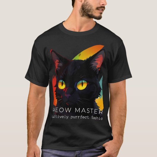 Miauw Meester | Donker kat T-shirt (Voorkant)