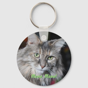 Miauw Miauw Cat Portret Sleutelhanger