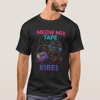 Miauw Mix Tape Vibes Retro Cat T-shirt