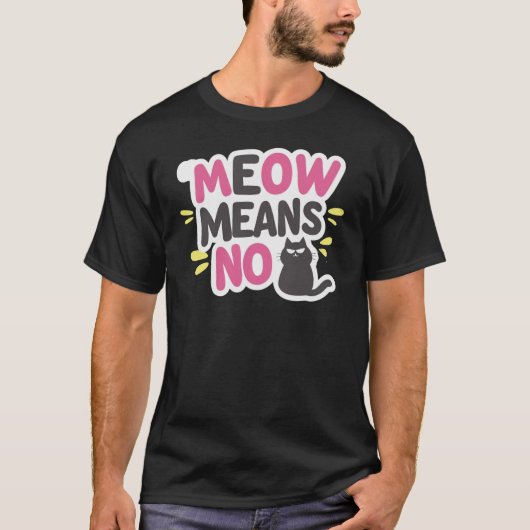 Miauw Mood Grappig Kattenontwerp T-shirt (Voorkant)