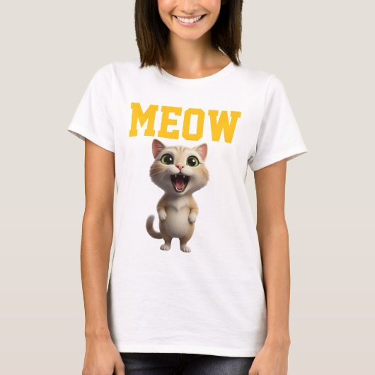 Miauw Mooie Kat Dames T-Shirt (Voorkant)