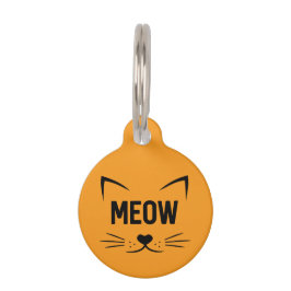 Miauw Oranje Kat ID Tag Huisdierpenning