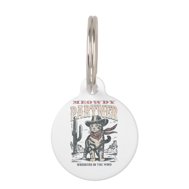 Miauw Partner Cowboy Kat  Huisdierpenning (Voorkant)