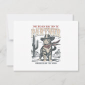 Miauw Partner Cowboy Kat  Kaart (Achterkant)