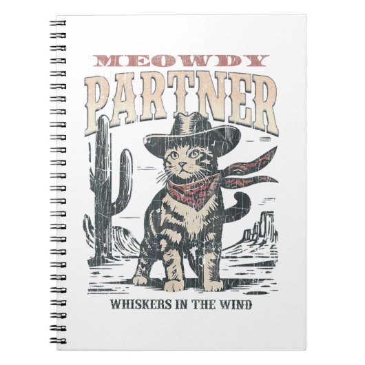 Miauw Partner Cowboy Kat Notitieboek (Voorkant)