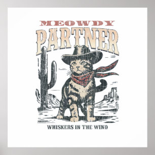 Miauw Partner Cowboy Kat Poster