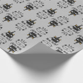 Miauw Party-Funny Black Cat Verjaardag-Schattige P Cadeaupapier (Hoek)