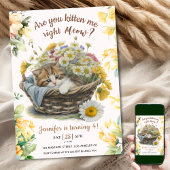 Miauw! Schattige Kitten Floral Kitty Kat 4e Verjaa Kaart