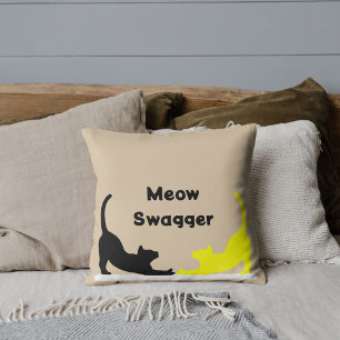 Miauw Swagger Animal Pet Cat Elegant Schattige Fun Kussen