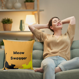 Miauw Swagger Dier Pet Cat Elegant Schattige Cool Kussen