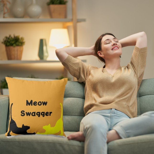 Miauw Swagger Dier Pet Cat Elegant Schattige Cool  Kussen (Creator heeft geüpload)