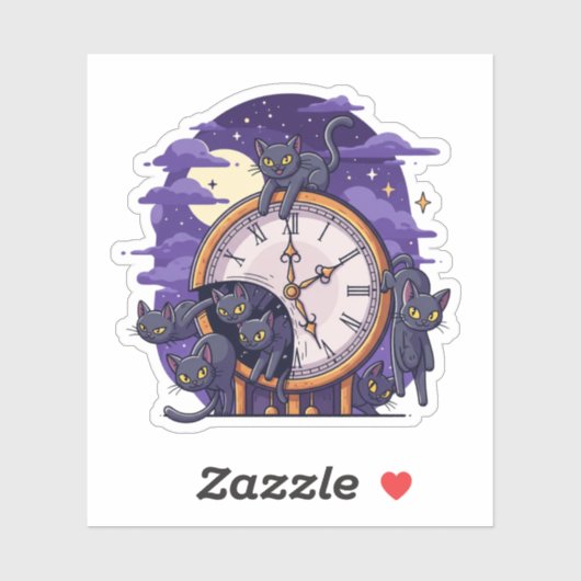 Miauw-tastic Midnight - Halloween Cat Takeover Sticker (Vel)