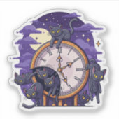 Miauw-tastic Midnight - Halloween Cat Takeover Sticker (Voorkant)