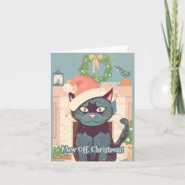 Miauw tegen Kerstmis Zwarte Kat Anti Kerstmis Feestdagen Kaart