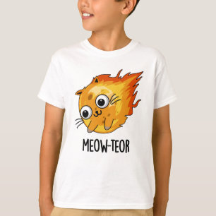 Miauw-teor Grappige Meteor Woordspeling T-shirt