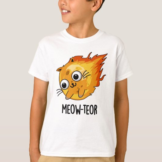 Miauw-teor Grappige Meteor Woordspeling  T-shirt (Voorkant)