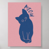 miauw | Trendy kunst aan de muur | minimalistisch Poster (Voorkant)