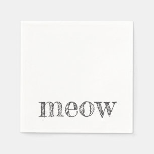 Miauw Typografie Kat Lady Pet Lover Nieuwe Kitten  Servet