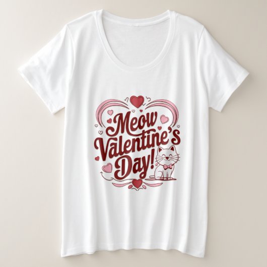 Miauw Valentijn Grote Maat T-shirt (Design voorkant)